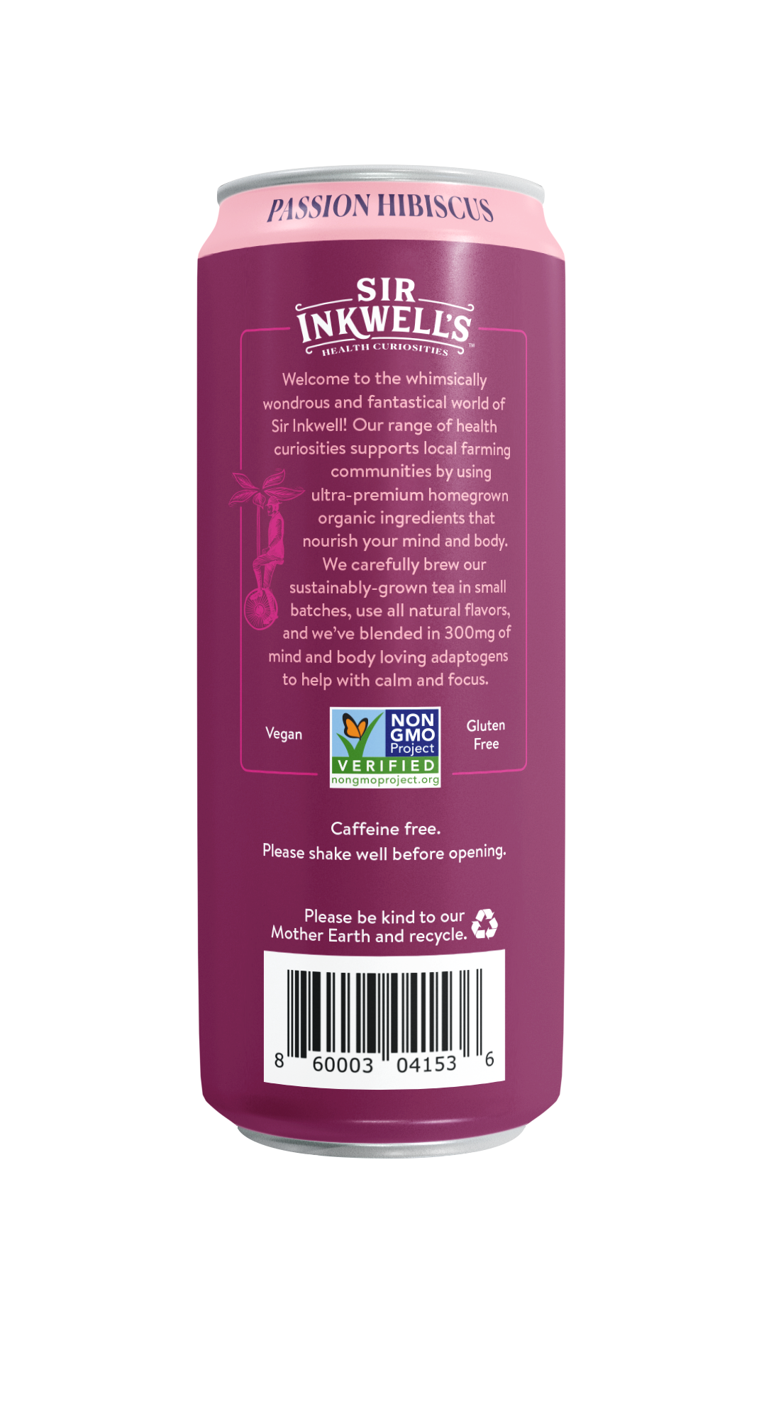 Adaptogen Infused Passion & Hibiscus Herbal Tea (12 Cans)