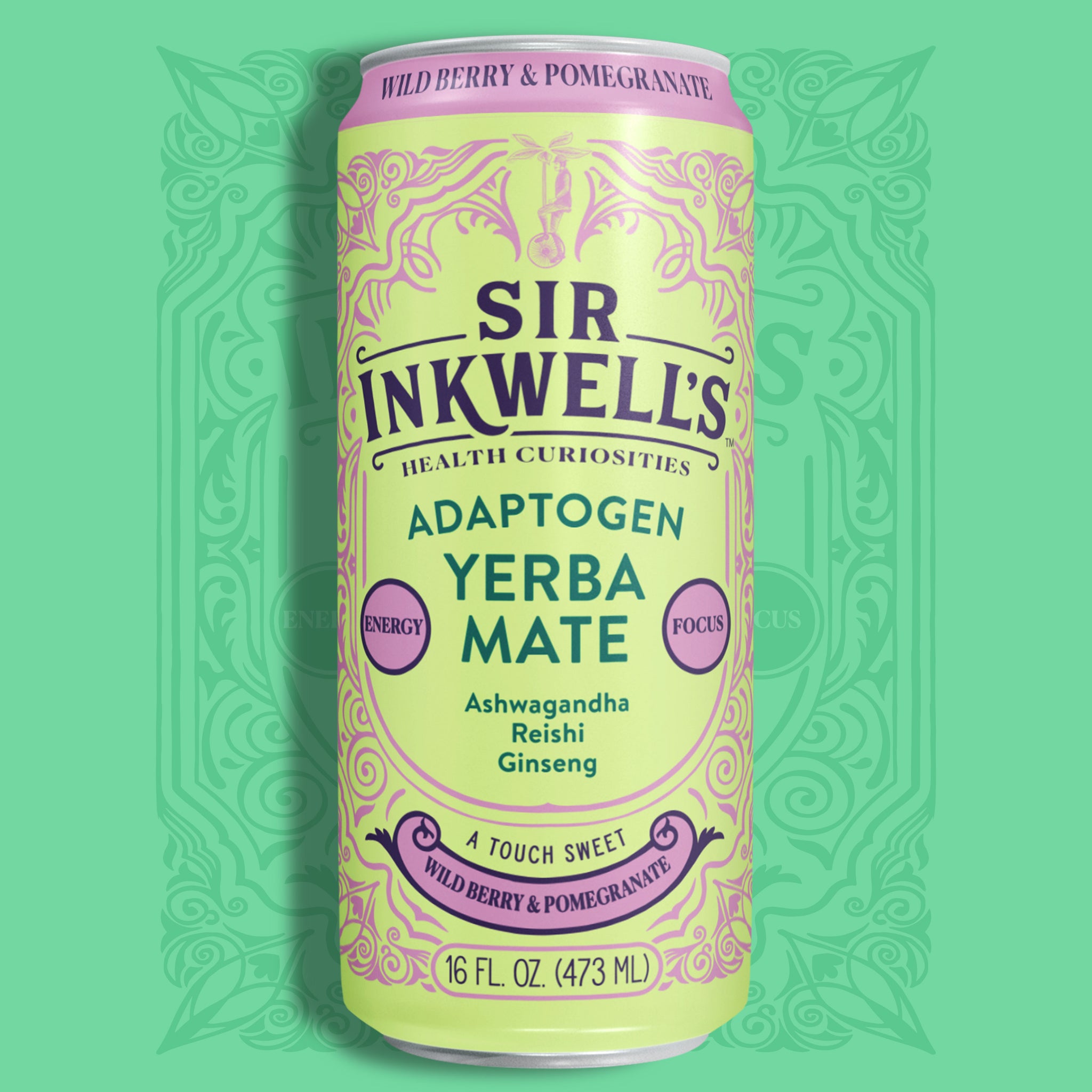 Adaptogen Infused Wild Berry & Pomegranate Yerba Mate (12 Cans)