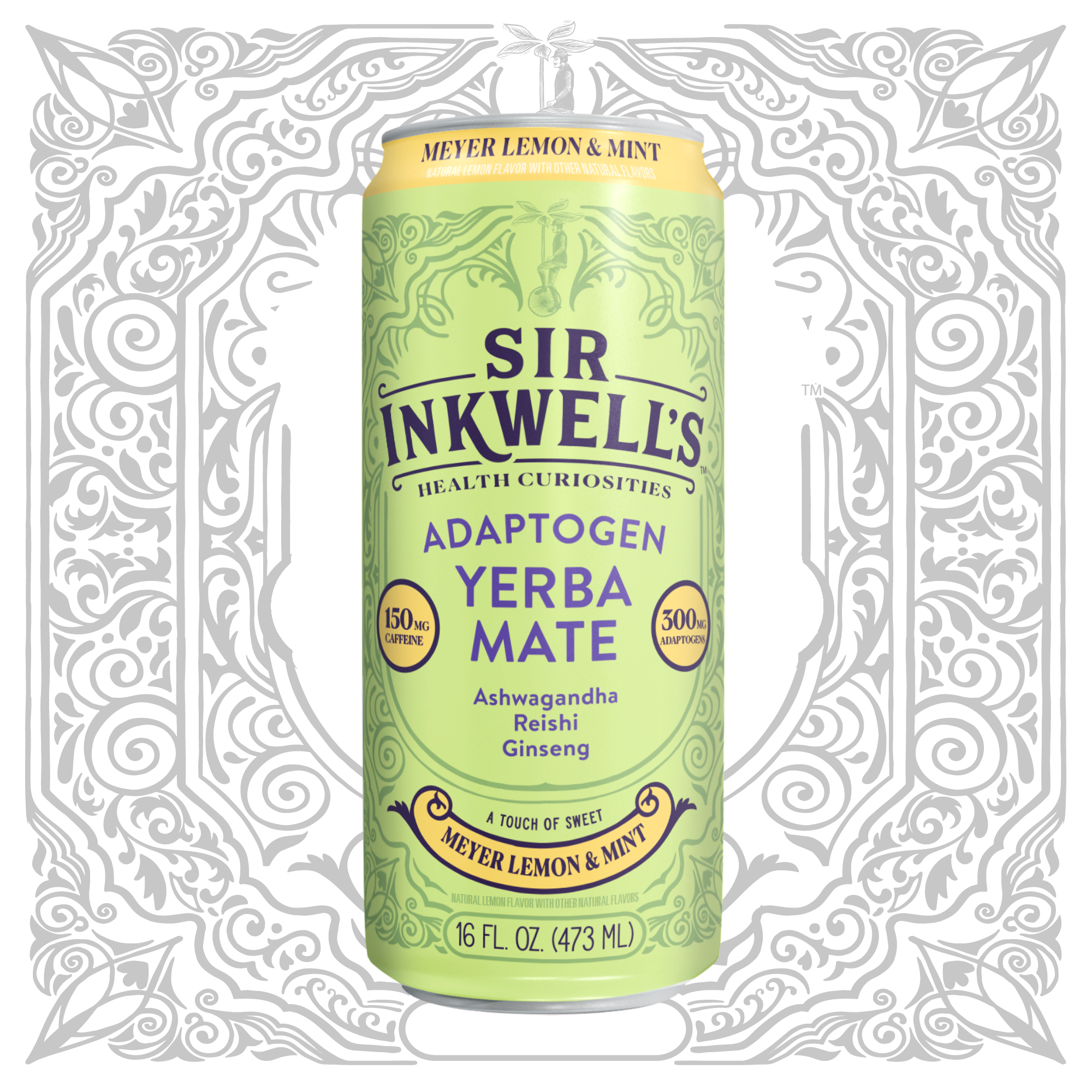 Adaptogen Infused Meyer Lemon & Mint Yerba Mate (12 Cans) – Sir Inkwell's