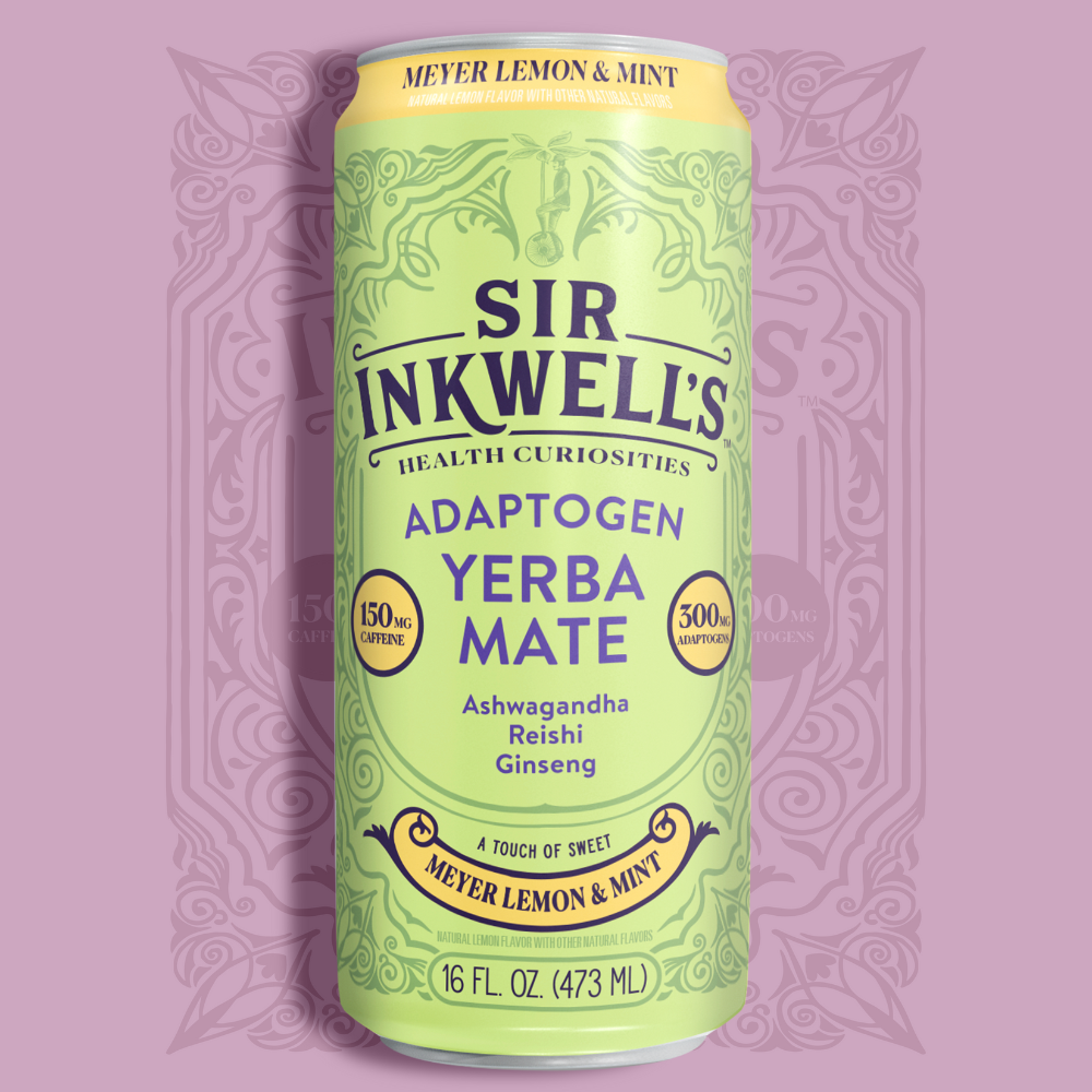 Adaptogen Infused Meyer Lemon & Mint Yerba Mate (12 Cans)