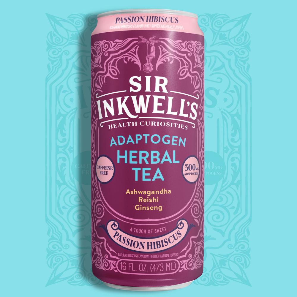 Adaptogen Infused Passion & Hibiscus Herbal Tea (12 Cans)