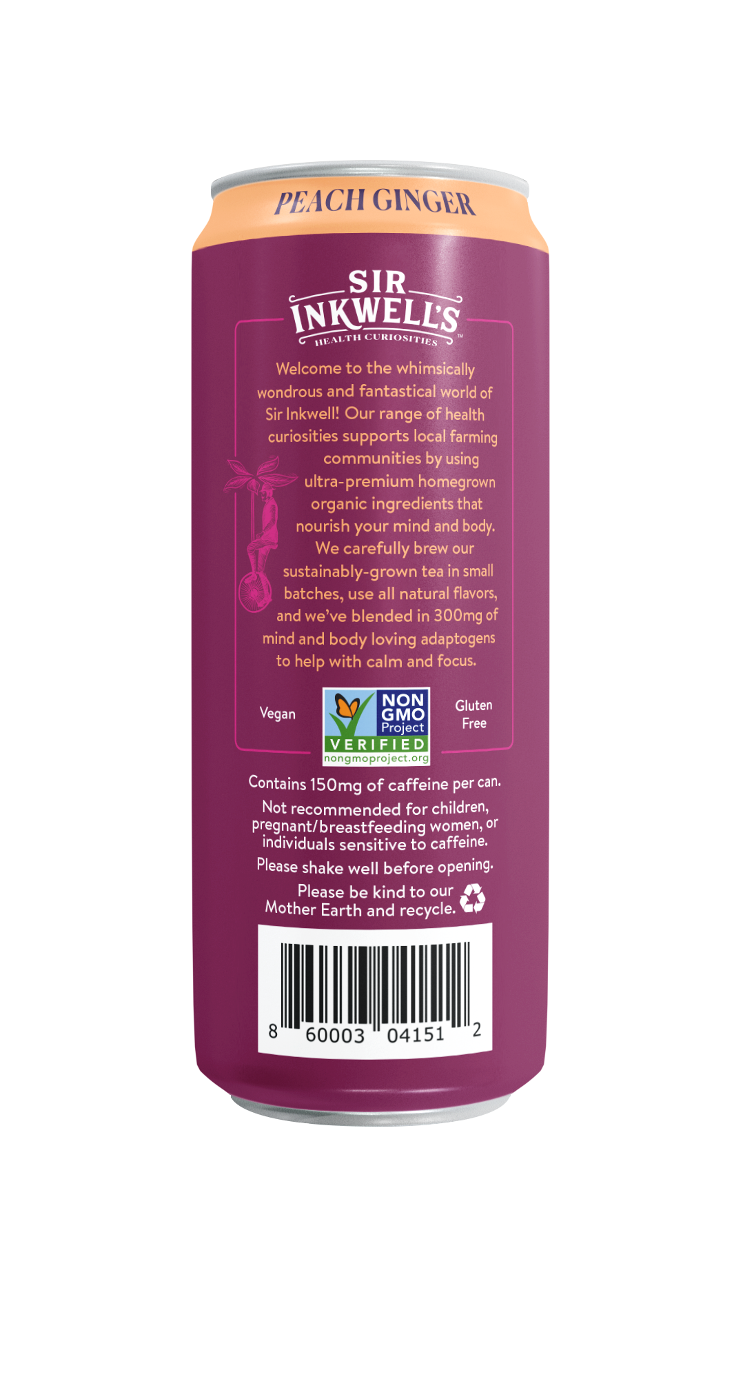 Adaptogen Infused Peach & Ginger Black Tea (12 Cans)