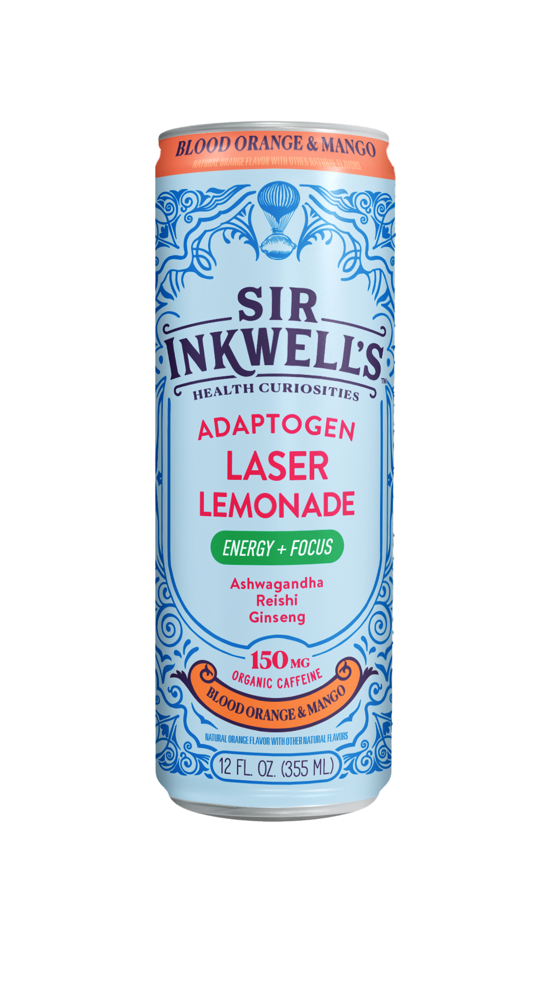 Adaptogen Infused Blood Orange & Mango Laser Lemonade (12 Cans