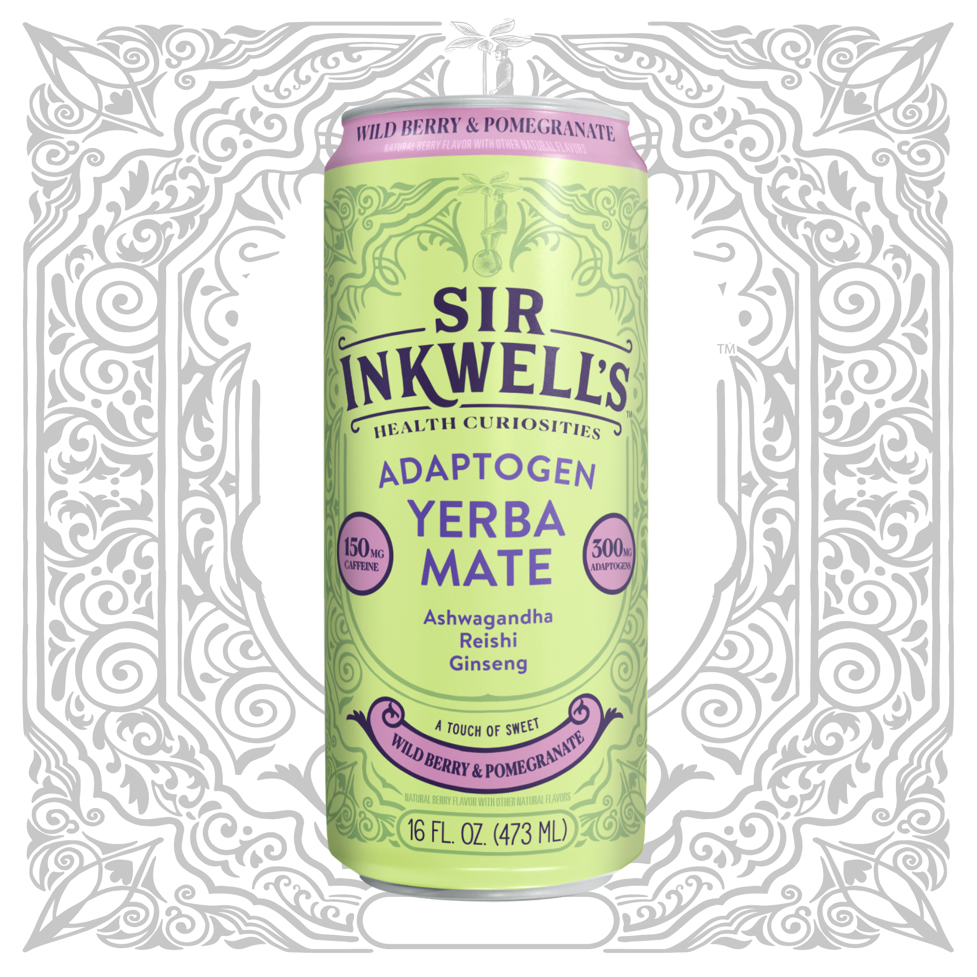 Adaptogen Infused Wild Berry & Pomegranate Yerba Mate (12 Cans) Sir Inkwell's Adaptogen Infused Wild Berry & Pomegranate Yerba Mate (12 Cans) Sir Inkwell's
