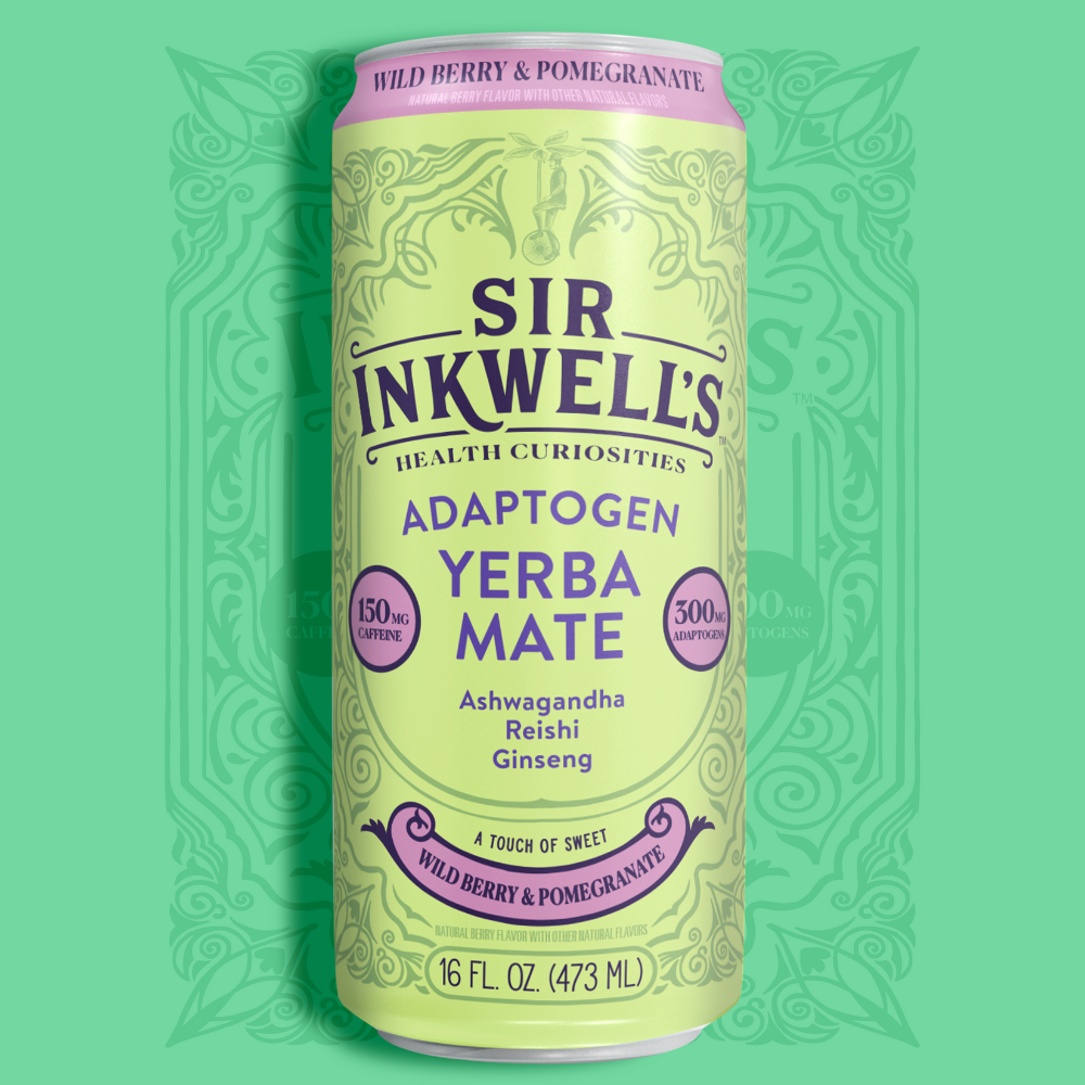 Adaptogen Infused Wild Berry & Pomegranate Yerba Mate (12 Cans)