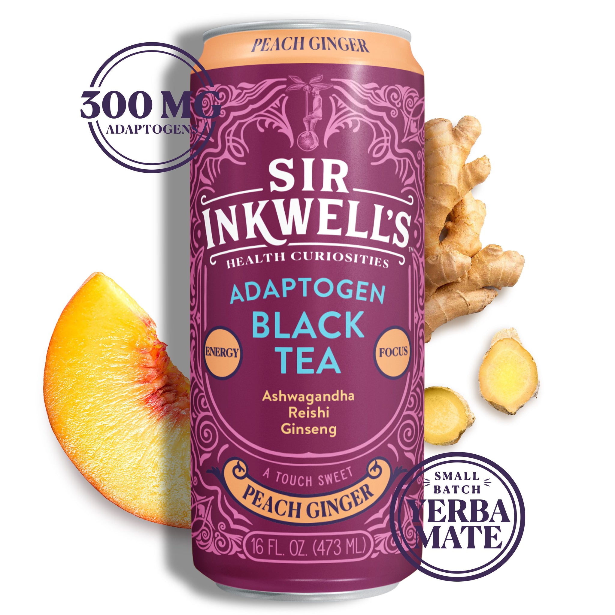 Adaptogen Infused Peach & Ginger Black Tea (12 Bottles)