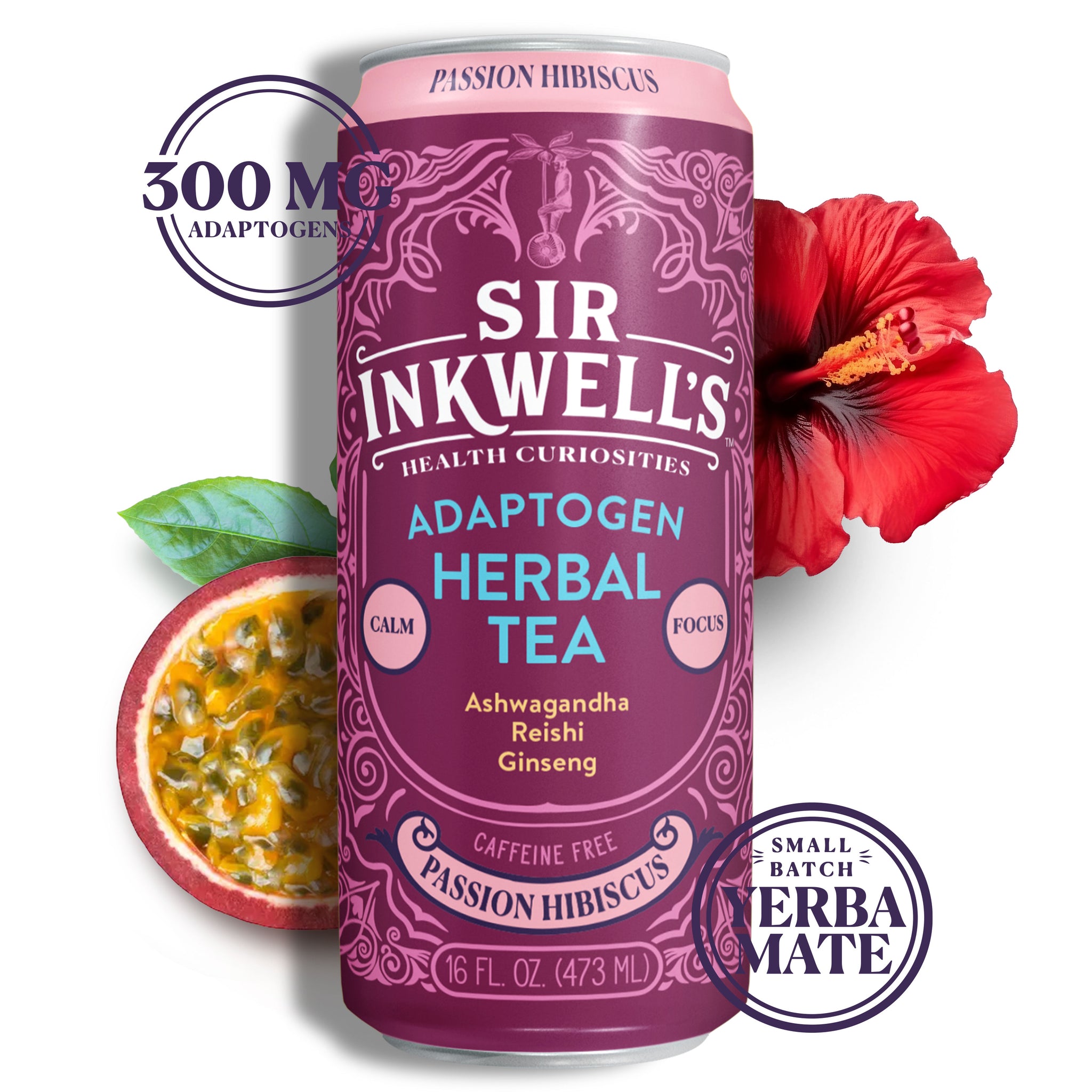 Adaptogen Infused Passion & Hibiscus Herbal Tea (12 Bottles)